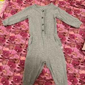 RuffleButts Gray Jumpsuit